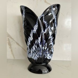 Vintage Blue Mountain Pottery Granite Glaze Split Leaf Vase Rare